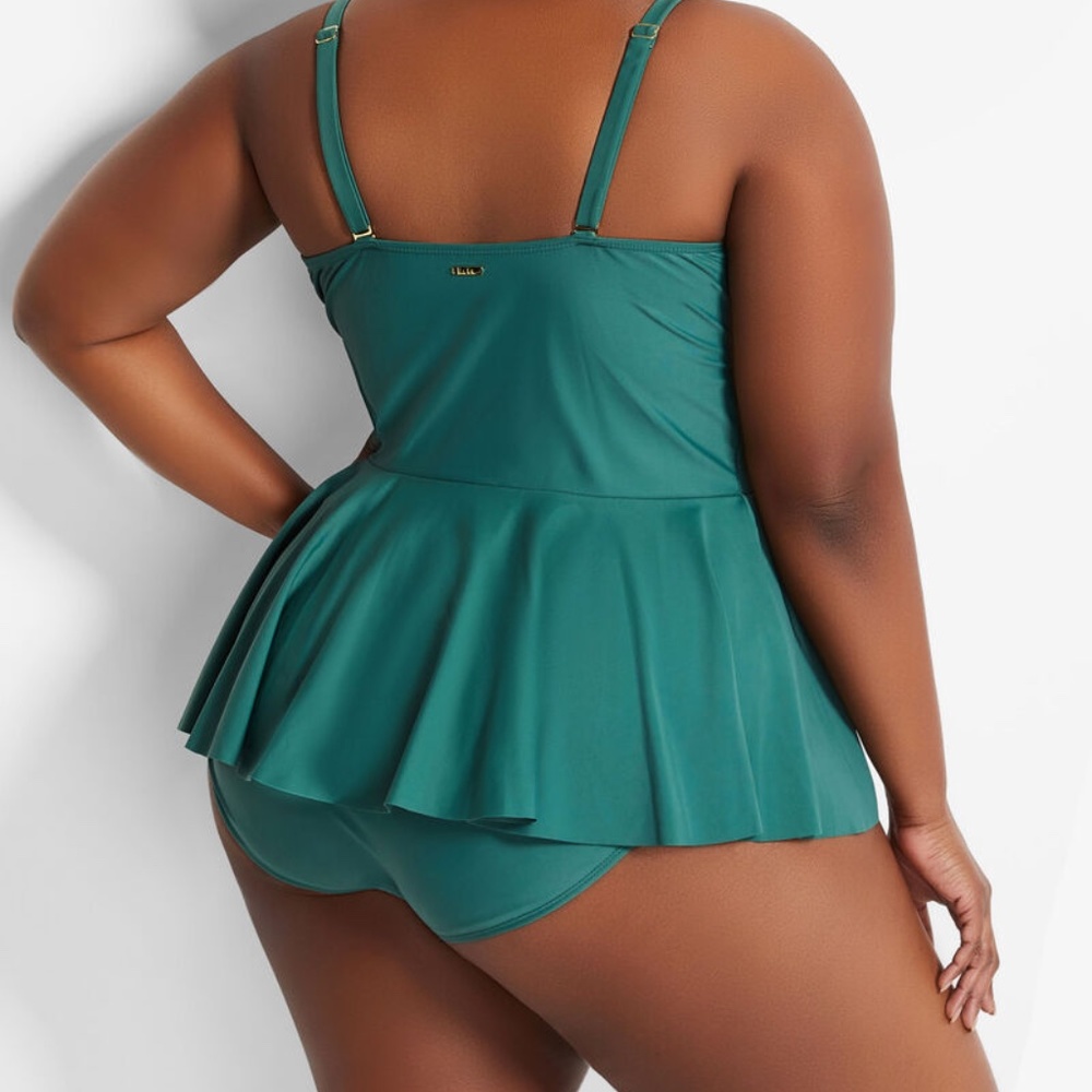 Nicole Miller Bandeau Peplum Tankini Bikini BOTTOM